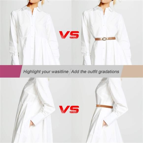 Women Skinny Belt for Dresses Retro Stretch Ladies Waist Belt Plus Size Set of 4 main image 6